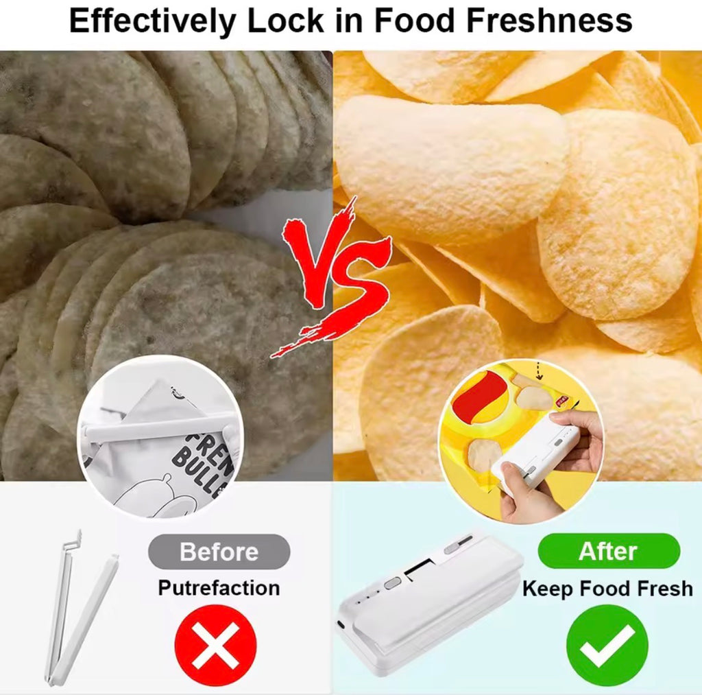 Rechargeable Mini Bag Sealer & Cutter for Food Storage