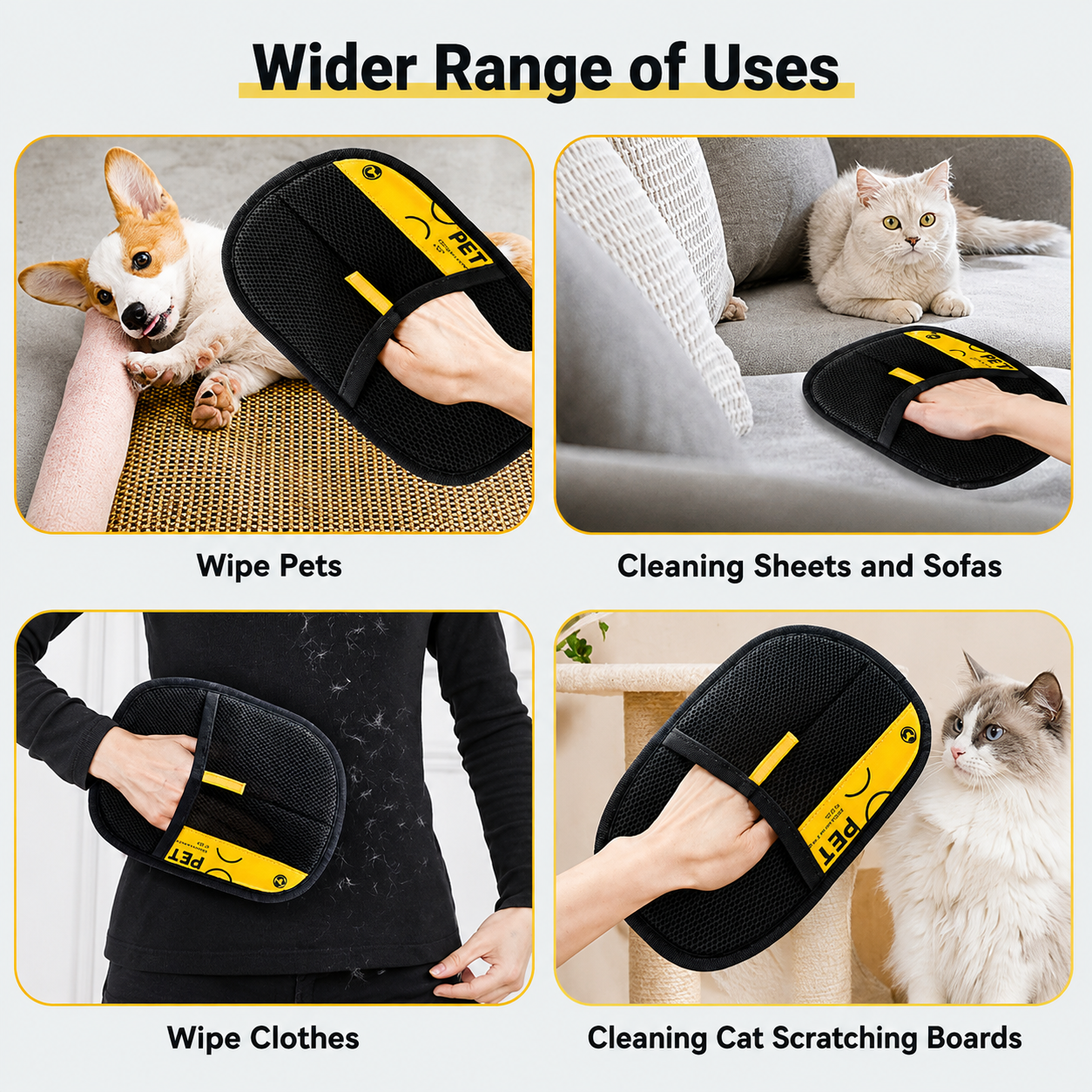 ElectroStatic Pet Hair Remover Glove – Reusable Fur & Lint Cleaner