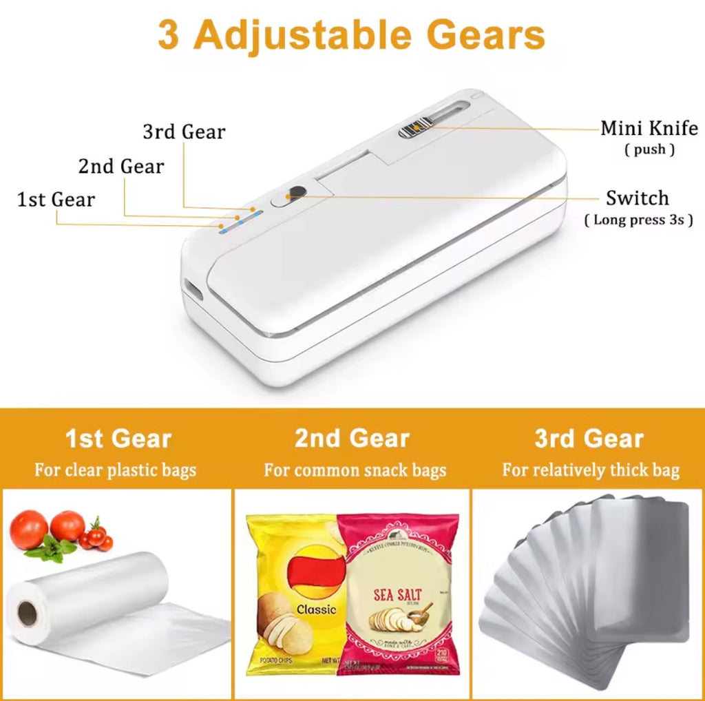 Rechargeable Mini Bag Sealer & Cutter for Food Storage
