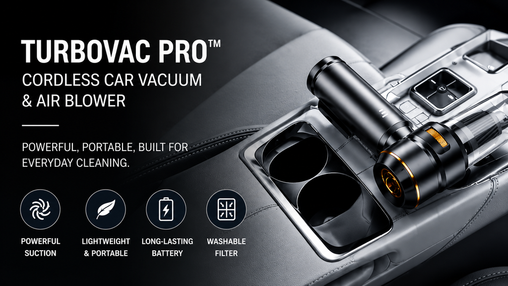 TurboVac Pro™ – Cordless Car Vacuum & Air Blower