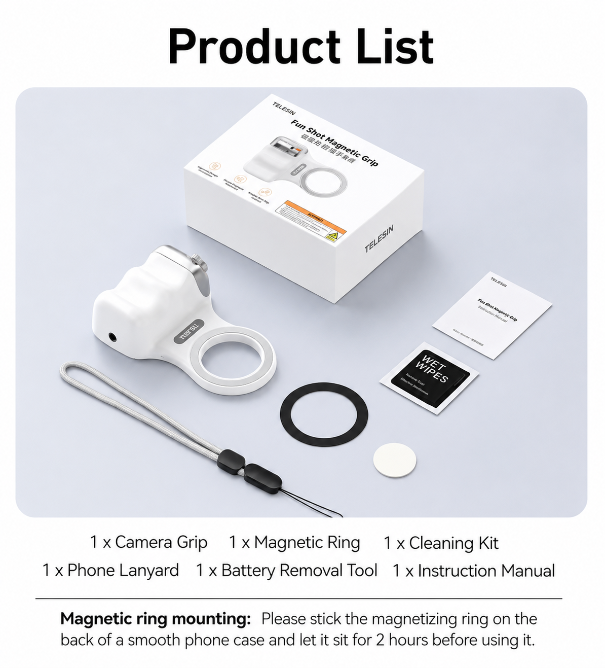 TELESIN MagSafe Camera Grip with Fill Light & Remote Shutter