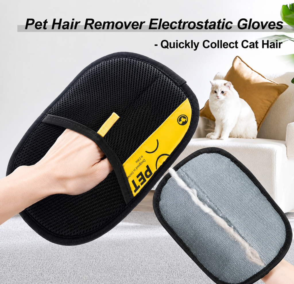 ElectroStatic Pet Hair Remover Glove – Reusable Fur & Lint Cleaner