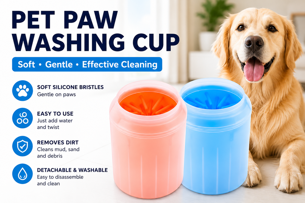 Portable Pet Paw Cleaning Cup – Soft Silicone Paw Washer for Dogs & Cats