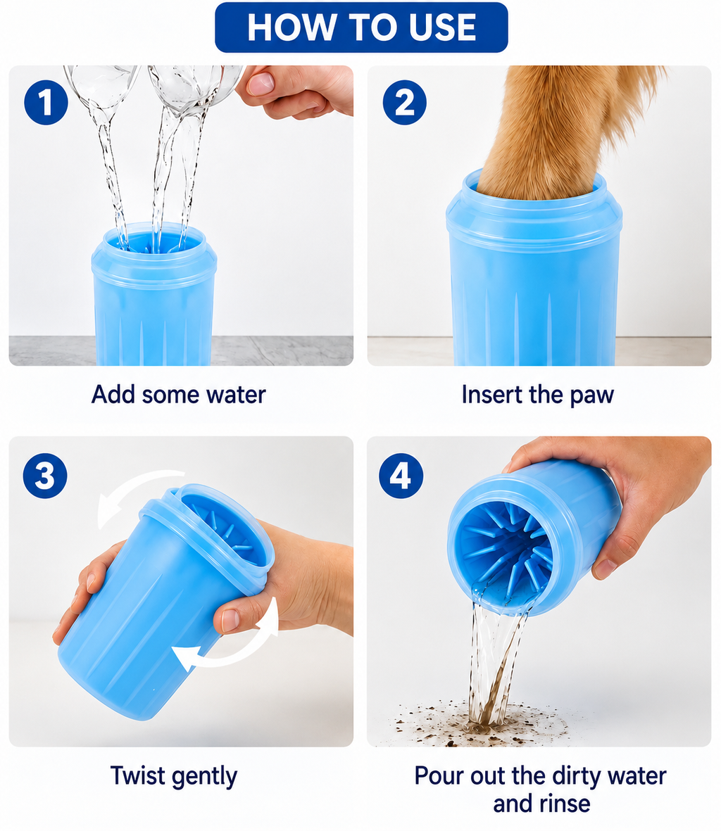 Portable Pet Paw Cleaning Cup – Soft Silicone Paw Washer for Dogs & Cats