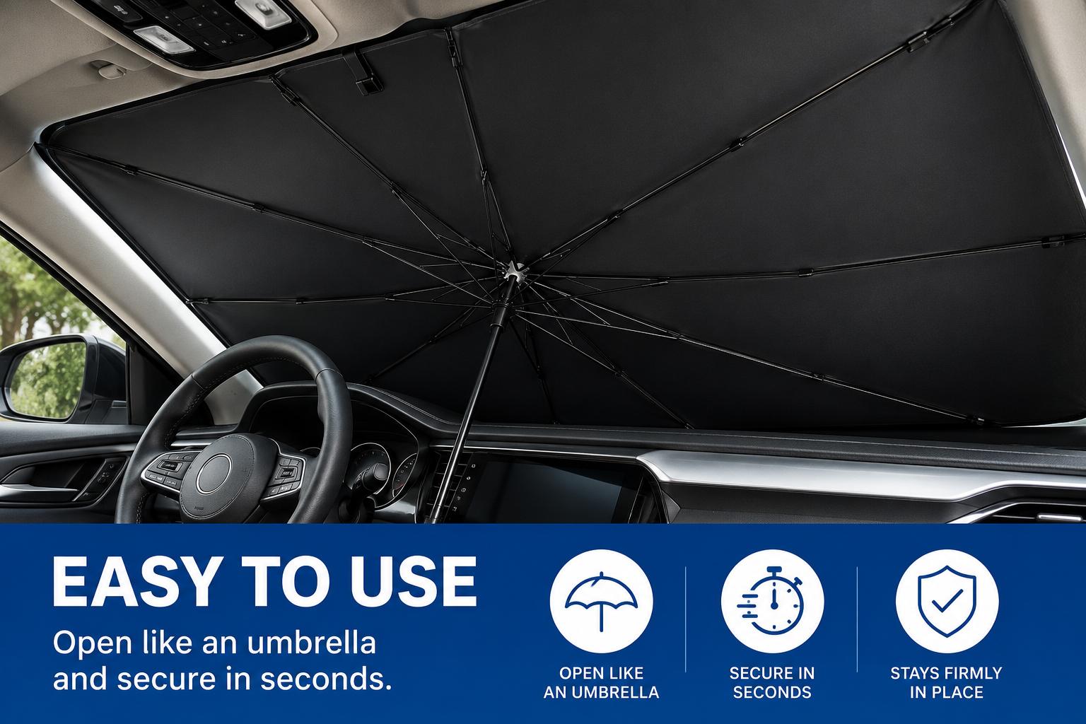 FoldShield™ Car Windshield Sunshade Umbrella