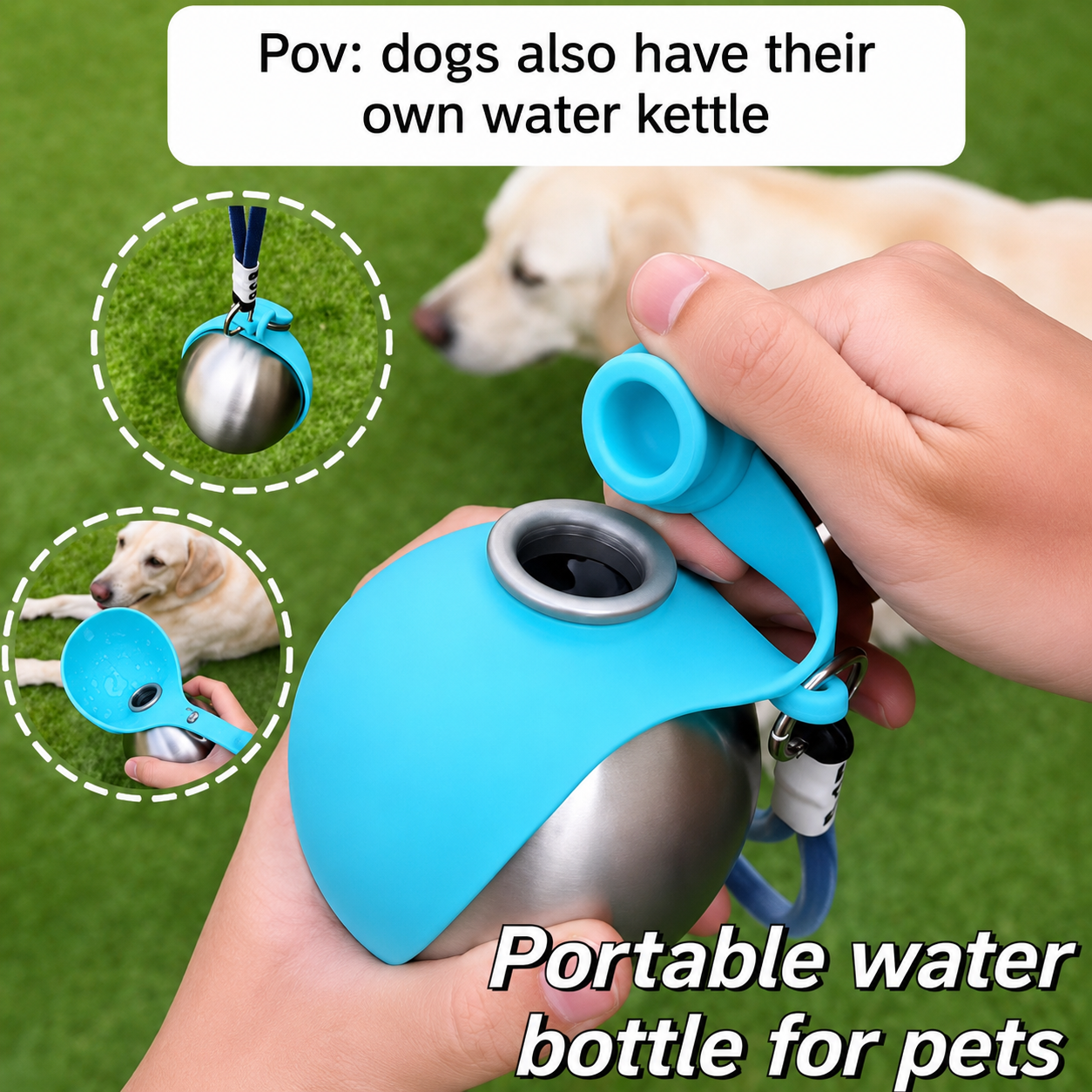 PetBottle™ Portable Water Bottle for Dogs & Cats – 304 Stainless Steel | 285ml
