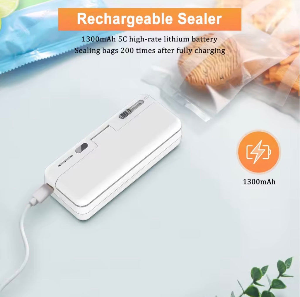 Rechargeable Mini Bag Sealer & Cutter for Food Storage