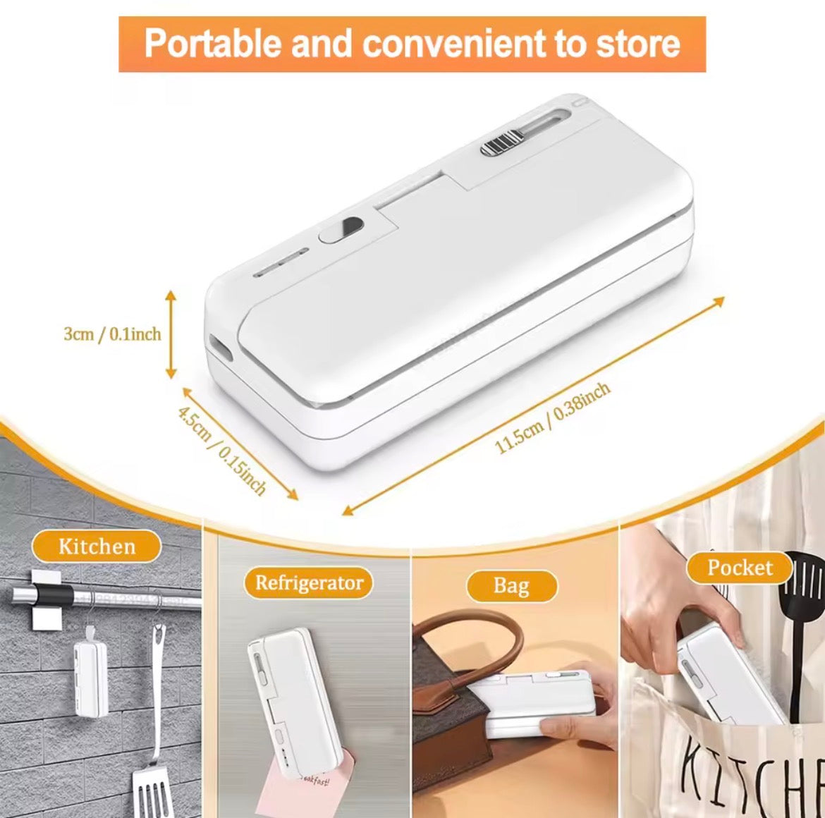 Rechargeable Mini Bag Sealer & Cutter for Food Storage