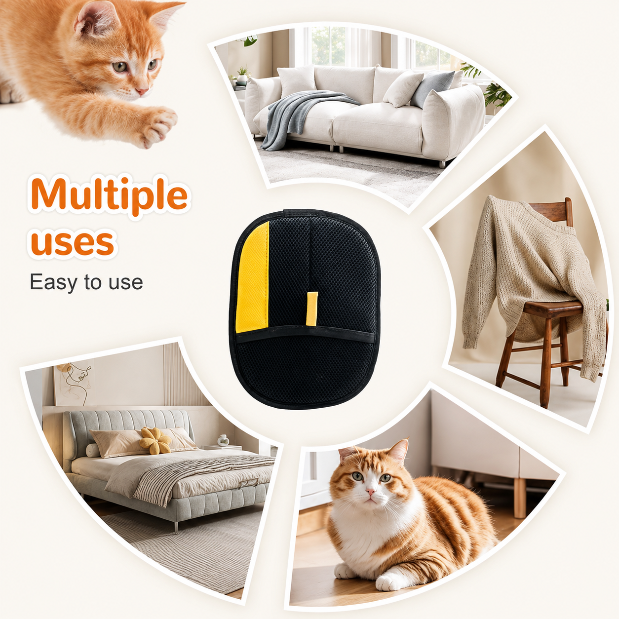 ElectroStatic Pet Hair Remover Glove – Reusable Fur & Lint Cleaner