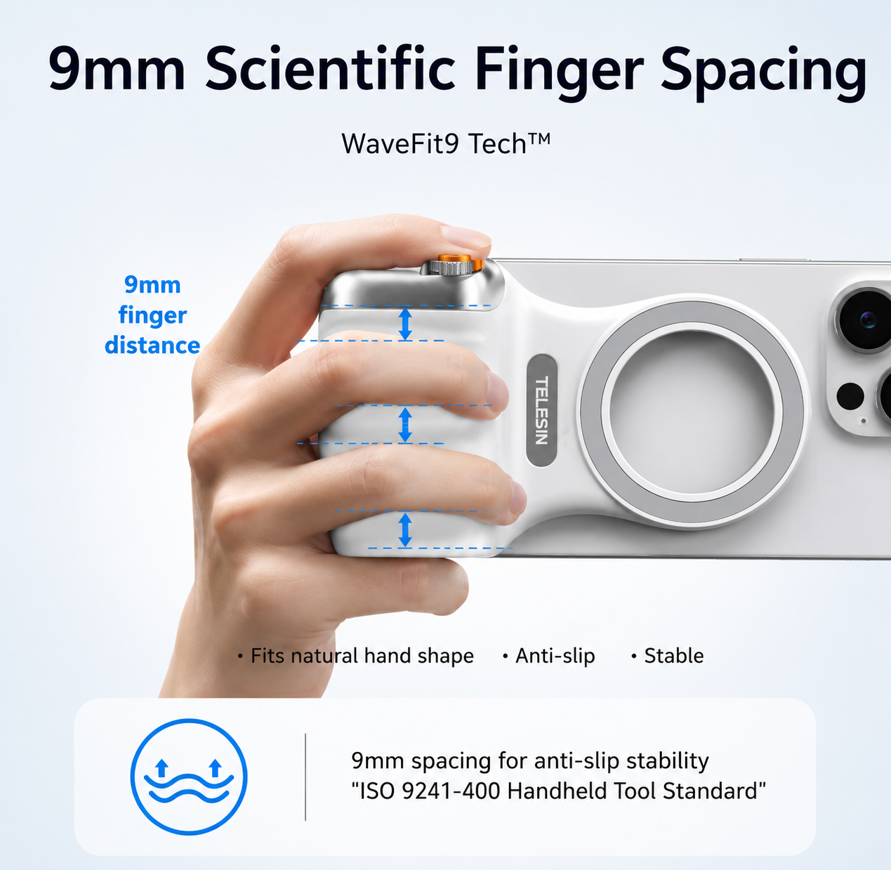 TELESIN MagSafe Camera Grip with Fill Light & Remote Shutter