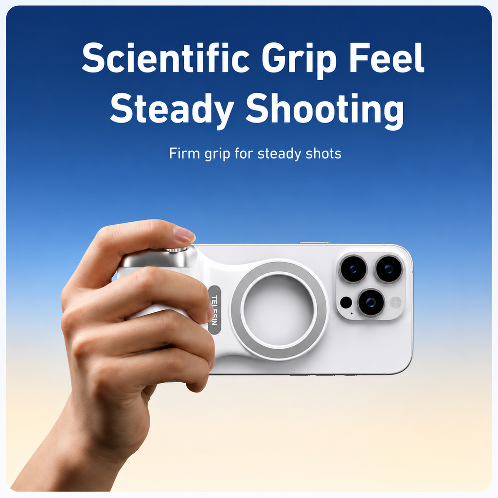 TELESIN MagSafe Camera Grip with Fill Light & Remote Shutter